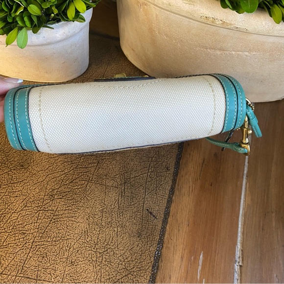 Coach Legacy Y2K Teal Woven Clutch Wallet - Picture 6 of 12